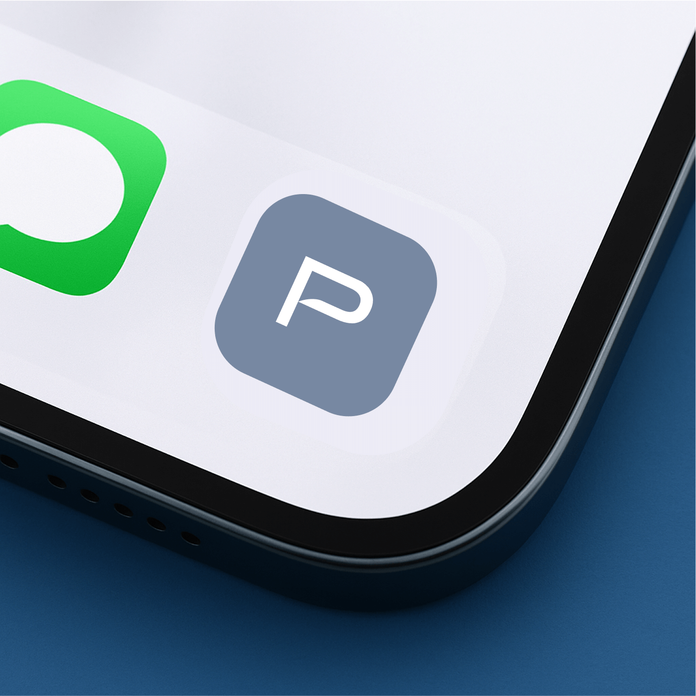 Privilee app icon on iPhone – Minimalist mobile icon representing a luxury membership experience